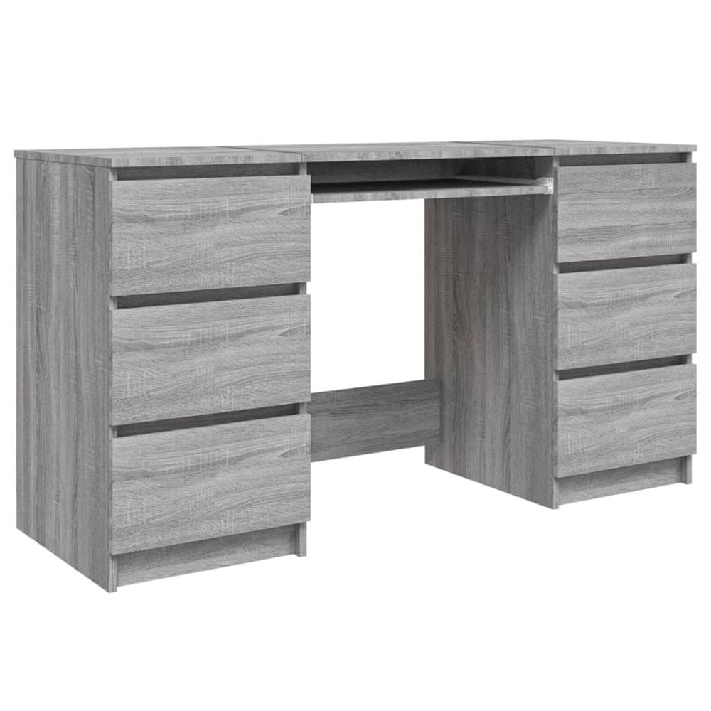 Vidaxl Písací stôl sivý dub sonoma 140x50x77 cm spracované drevo